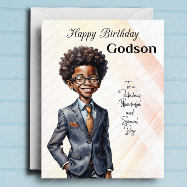 Black Boy Birthday Card G